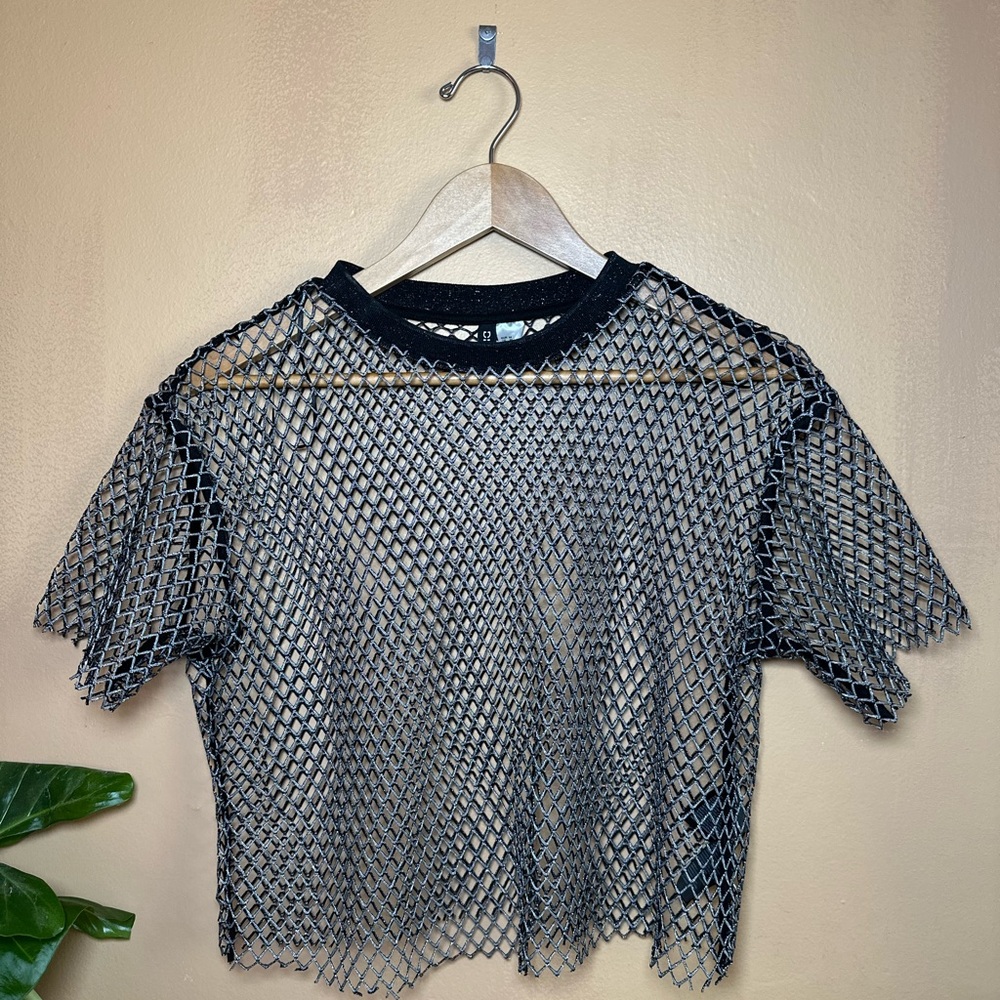 Divided Black Boxy Crop Top Short Sleeve